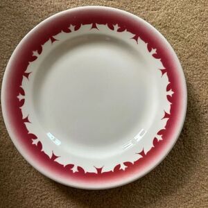 Jackson China 9.5” Red Airbrushed Restaurant Ware Dinner Plate